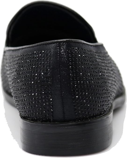 SPK24 Men Vintage Spikes Sparkle Formal Tuxedo Stage Fashion Slip On Loafer Dress Shoes