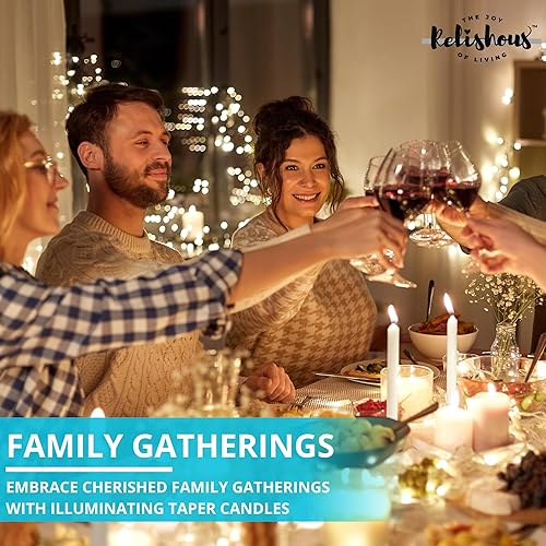 Miniatura 7 de 24 velas cónicas blancas  Velas cónicas sin goteo de 10 x 0.75 pulgadas, sin perfume, sin humo, velas blancas de 7 a 8 horas de larga duración,