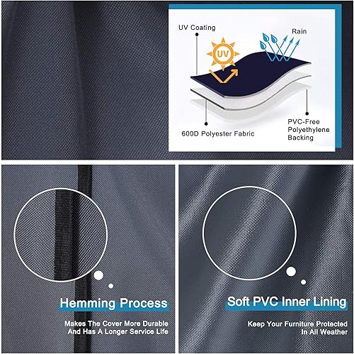 Miniatura 128 de ABCCANOPY Funda universal para mesa auxiliar de patio, para exteriores, pequeña cubierta impermeable y a prueba de polvo, marrón beige, 42 x 24 x 18