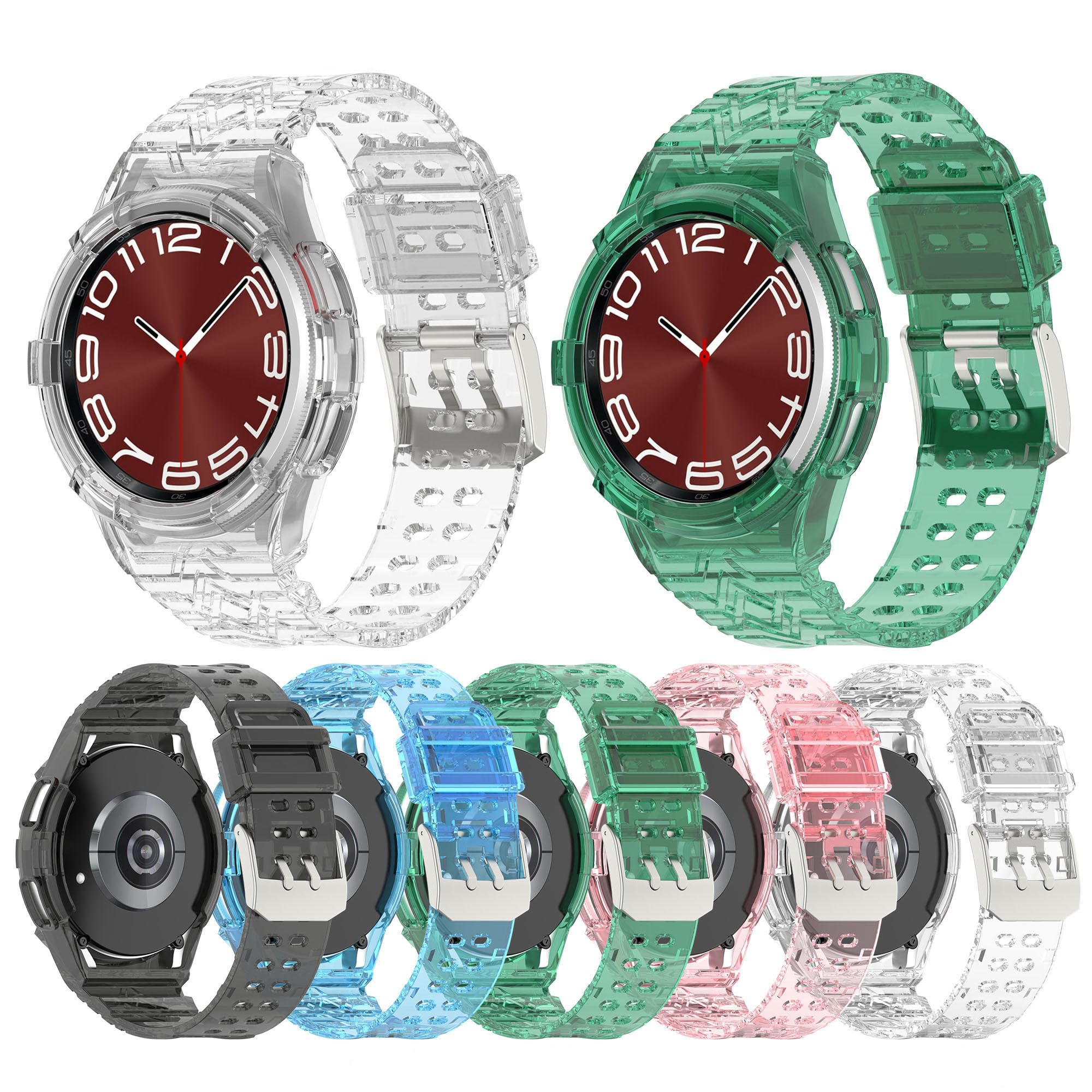Senter Correa de repuesto de goma suave de liberación rápida para reloj inteligente Samsung Galaxy Watch 6 Classic de 43 mm y 47 mm
