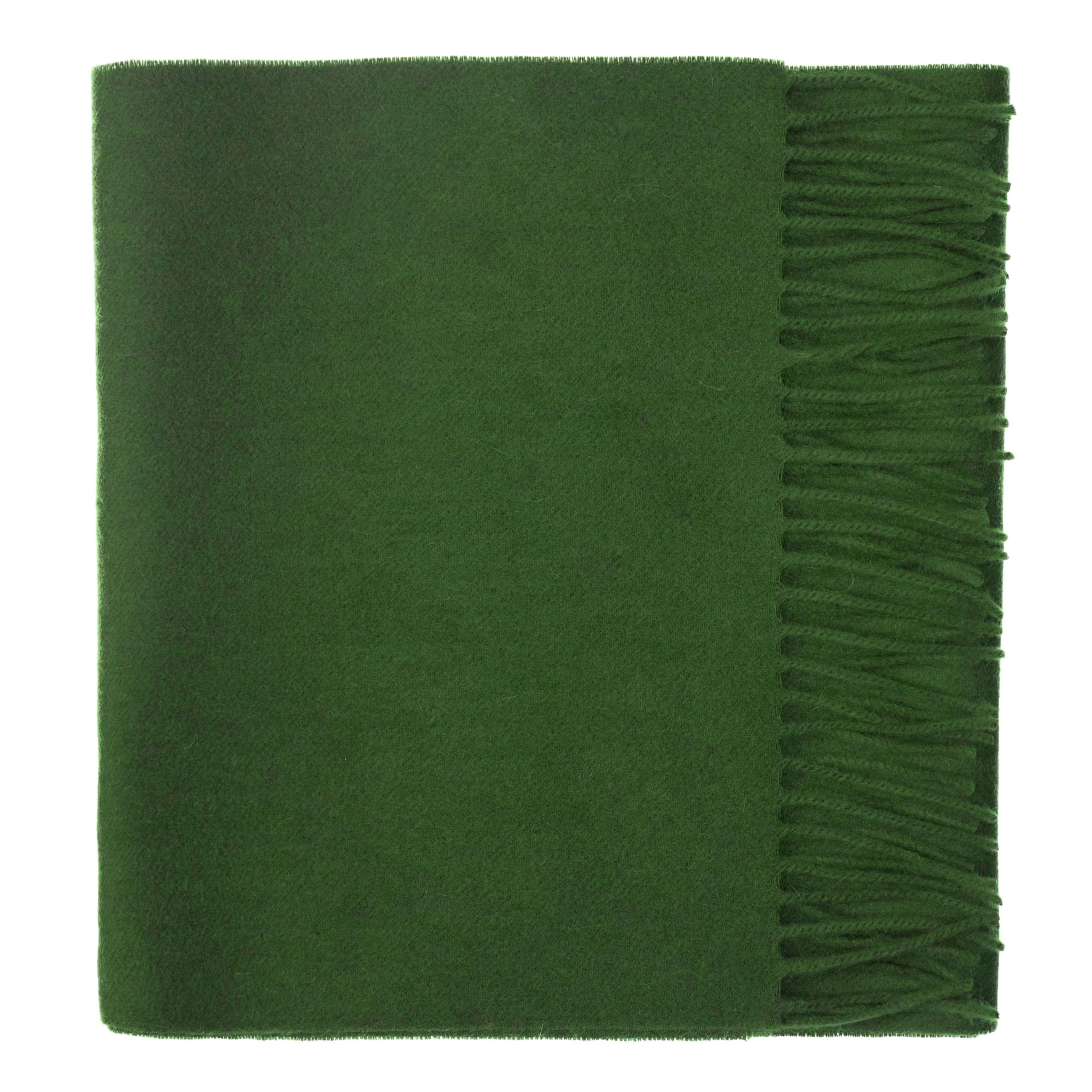 Lona Scott Unisex Olive 100% Lambswool Plain Scarves,