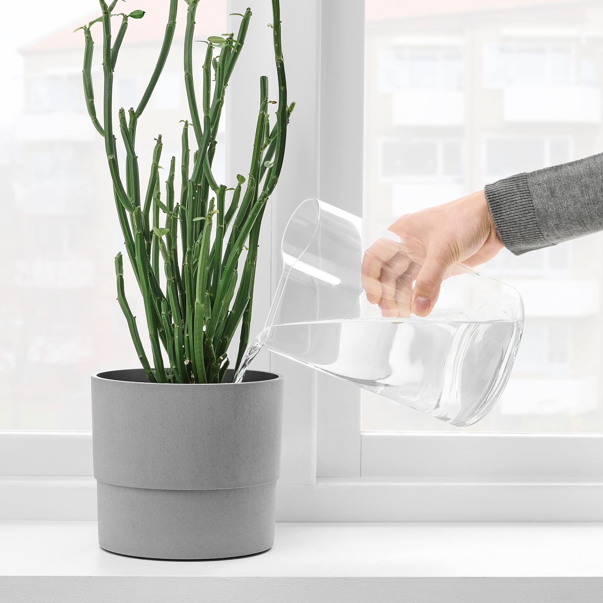 IKEA チリフルクト　クリア IKEA CHILIFRUKT Clear Glass Vase Watering Can 21cm : Amazon.com.be