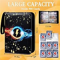 Vista 4 de Carpeta de tarjetas de 9 bolsillos, 900 bolsillos con 50 fundas extraíbles para tarjetas de tamaño estándar, carpeta de tarjetas coleccionables TCG