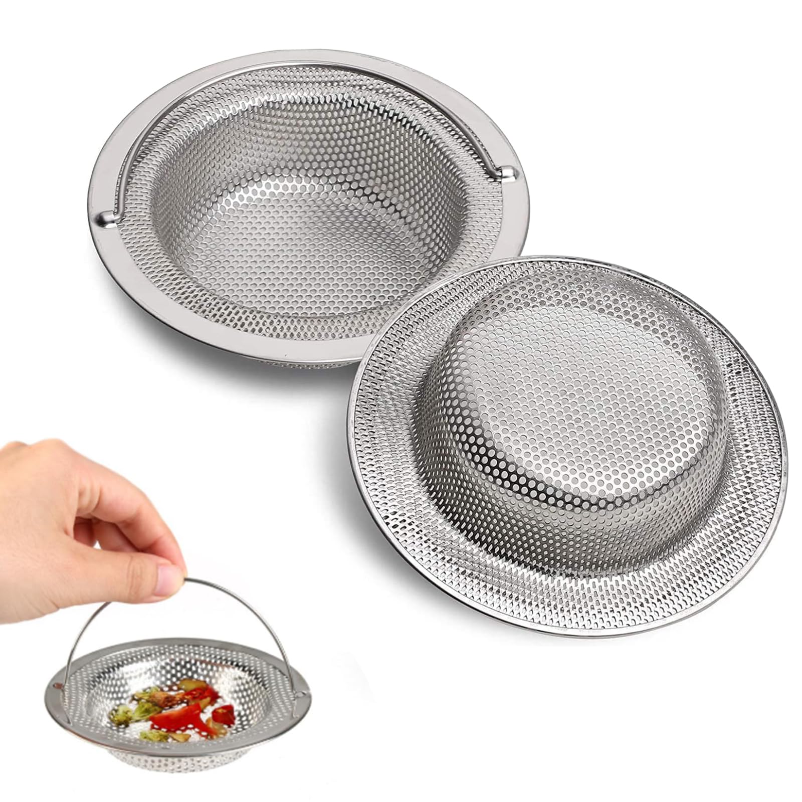2 Pack Stainless Steel Kitchen Sink Strainer for Bathroom & Kitchen Use