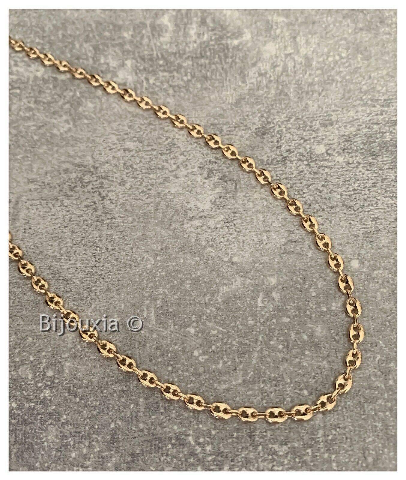Catenina a Maglia Chicchi di caffè, 50 cm, placcata Oro 18 carati, 750/1000