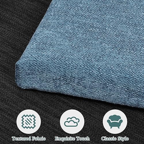 Miniatura 5 de baibu Cojín rectangular para taburete de banco antideslizante, cojín para taburete de bar con funda lavable a máquina, solo 1 almohadilla (azul, 18