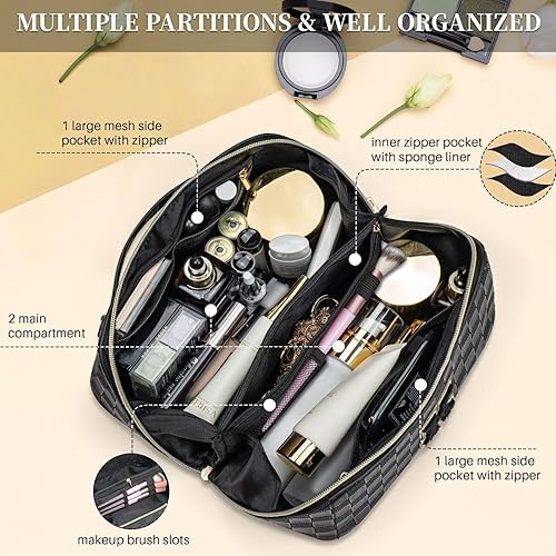 Miniatura 10 de Bolsa de cosméticos a cuadros Bolsa de maquillaje, Rosado, V