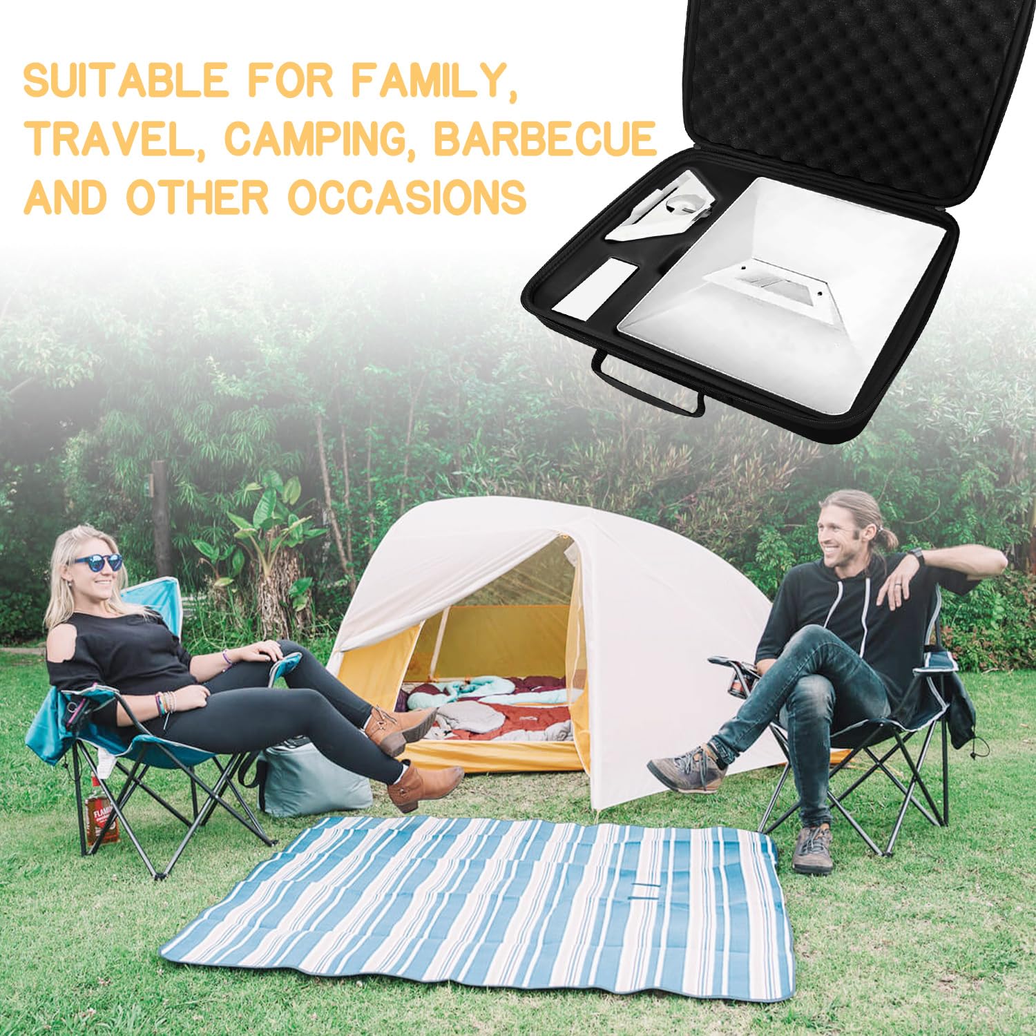 Mini custodia rigida portatile per Starlink impermeabile, robusta scatola portaoggetti con organizer, scomparti per accessori cavi, con fodera interna ammortizzante, per campeggio, viaggi