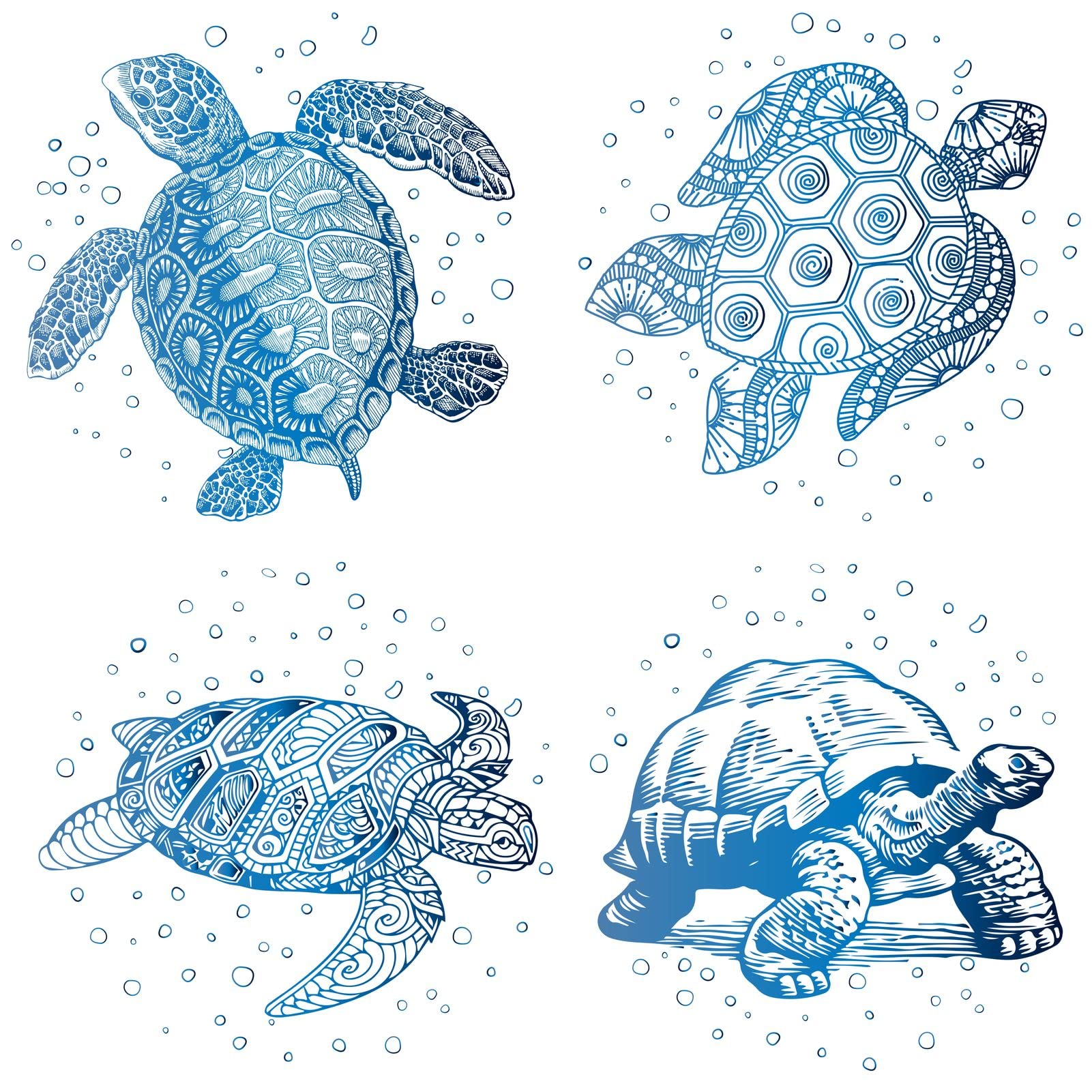 GORGECRAFT 4 Styles 6.3" Sea Turtles Window Decals Static Sea Animal Glass Sliding Door Sticker Clings Waterproof Vinyl Film Ocean Bedroom Bathroom Decals for Prevent Stop Birds Dogs Pets Strikes