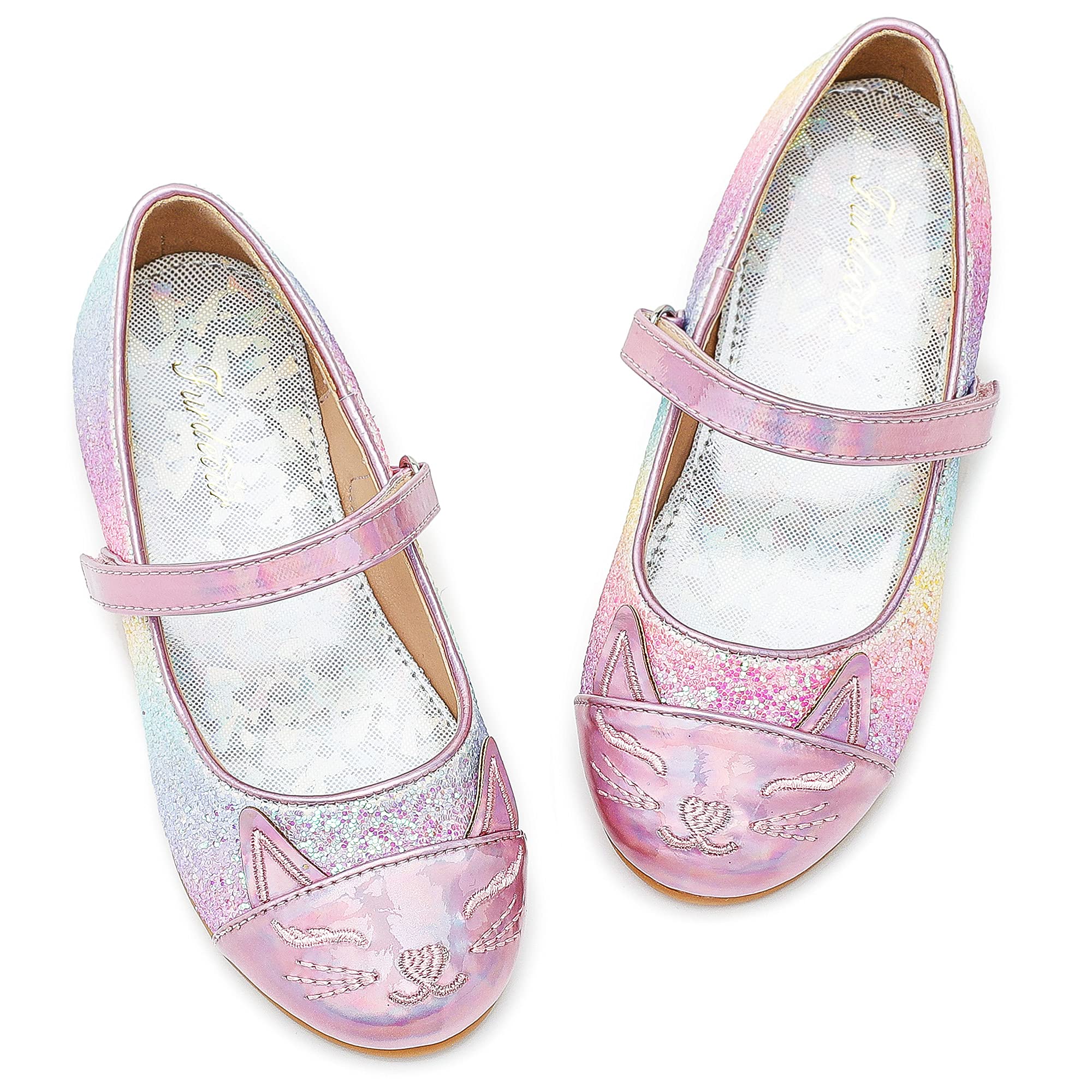 Furdeour Girls Rainbow Shoes for Costume Flats Dress Up Shoes