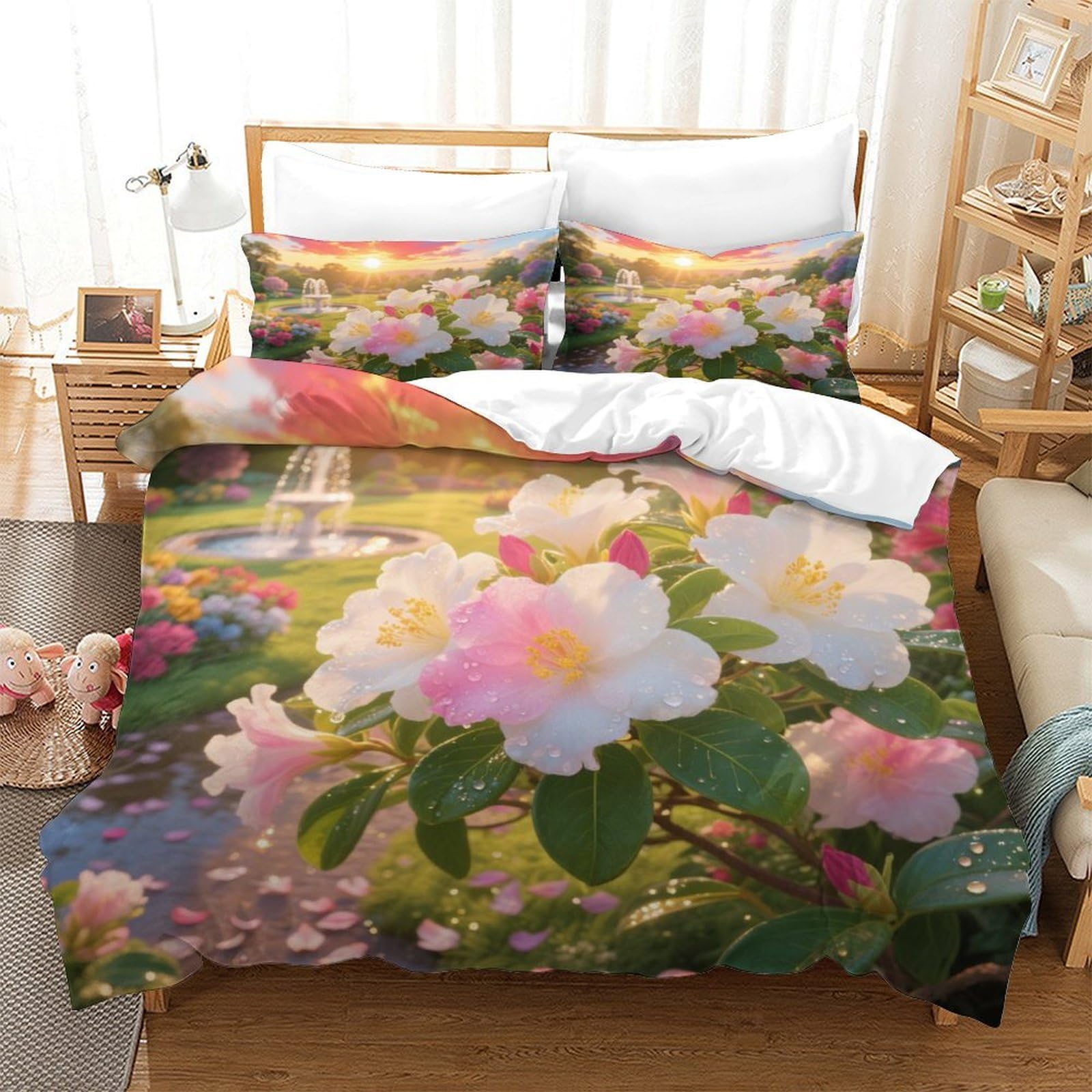 Parure de lit motif camélia 3D pour transformer la chambre des enfants