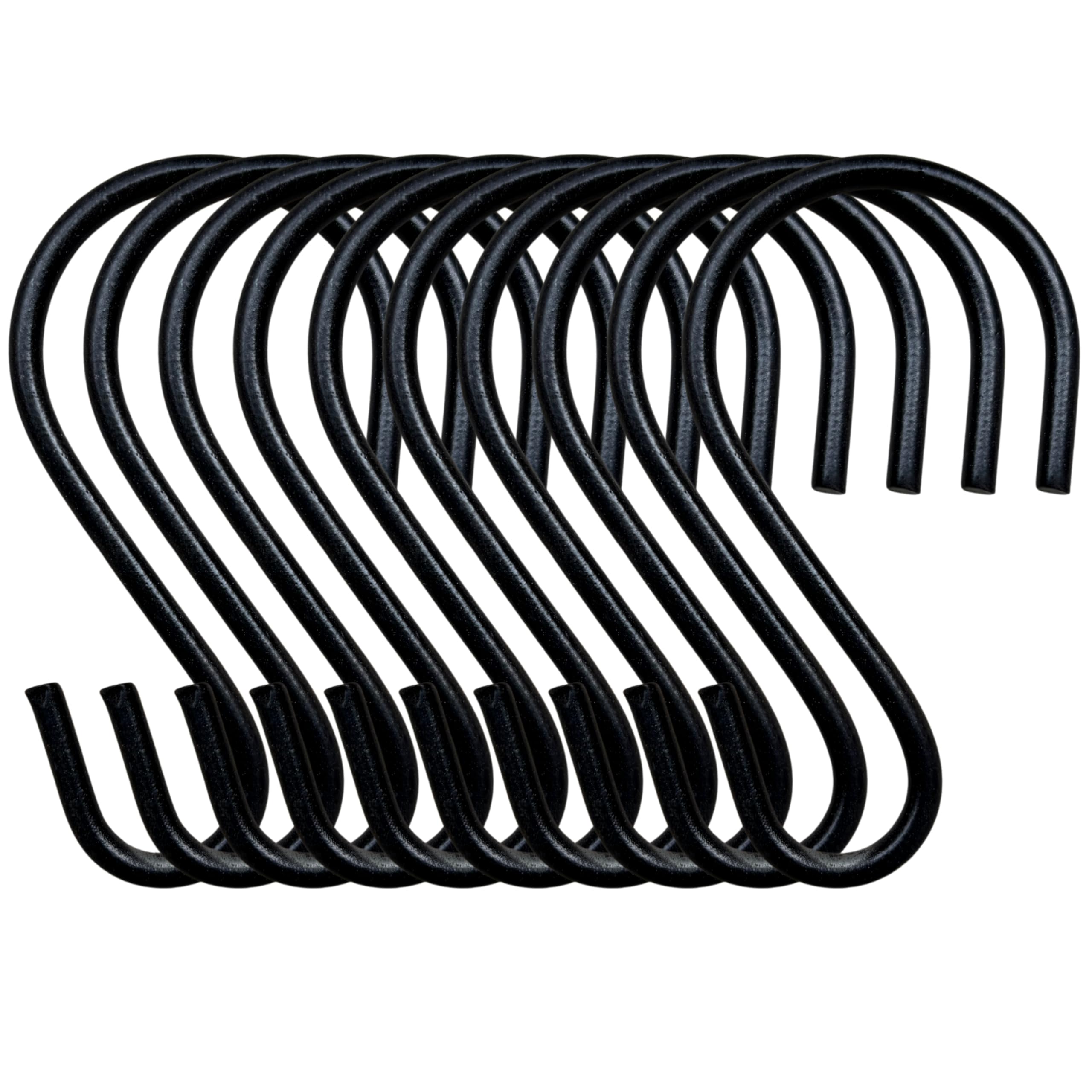 Mr. Carve 4MM Heavy Duty S Hooks, 2.75 Inch S Hook for Hanging Plants Outdoor, Metal Black Powder Coated S Shaped Hooks for Closet Jeans Bags Cups Pot Jewelry Garden Tools | Pack of 10-image-38