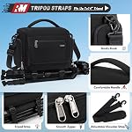 RAINSMORE Camera Bag, DSLR/SLR/Mirrorless Camera Bags for Photographers Waterproof Camera Case Bag with Tripod Holder & Rain Cover Small Camera Sling Crossbody Bag for Canon/Nikon/Sony/Fuji, Black