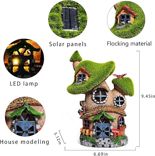 Miniatura 4 de ASAWASA - Iluminación de fantasía para exteriores, pequeñas estatuas o esculturas, para el jardín o el patio, alimentación solar, iluminan de noche,