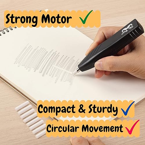 Miniatura 5 de Mr. Pen - Kit de borrador eléctrico, 36 recambios de borrador y 1 cepillo, borrador a pilas para artistas, borrador de lápiz eléctrico, dibujo