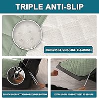 Vista 14 de Turquoize Fundas reclinables 100% impermeables para sillas reclinables, fundas antideslizantes para reclinables de gran tamaño con correas