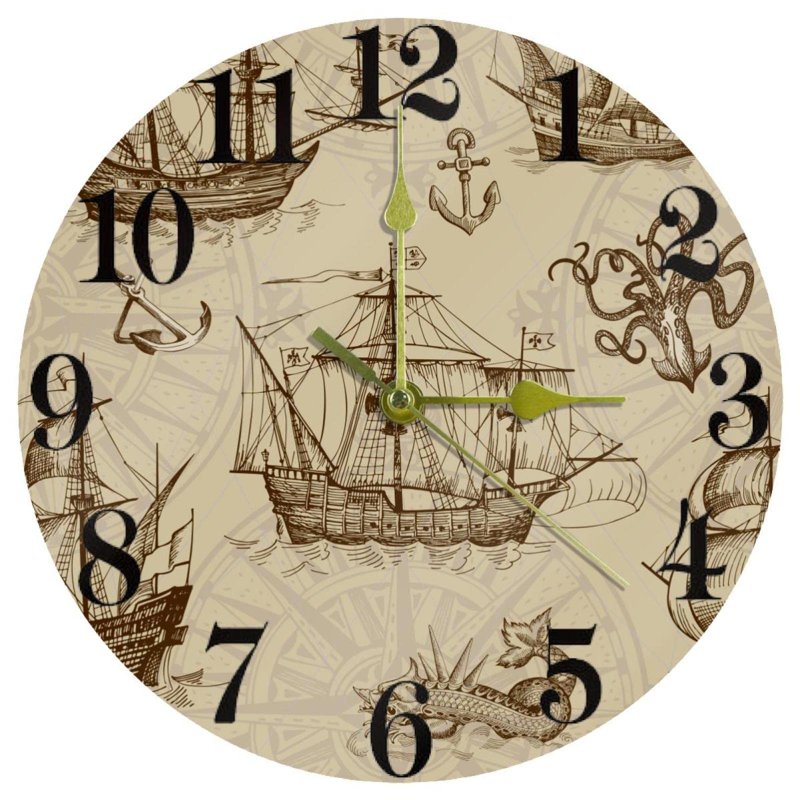 Horloge murale pieuvre sans bruit de 25cm pour deco de chambre