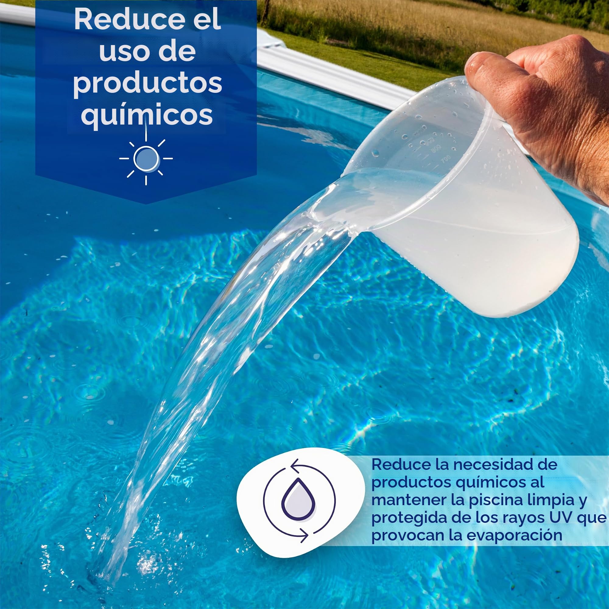 Gre 773324 - Cobertor de Verano para Piscina Ovalada de 615x375cms, Color Azul