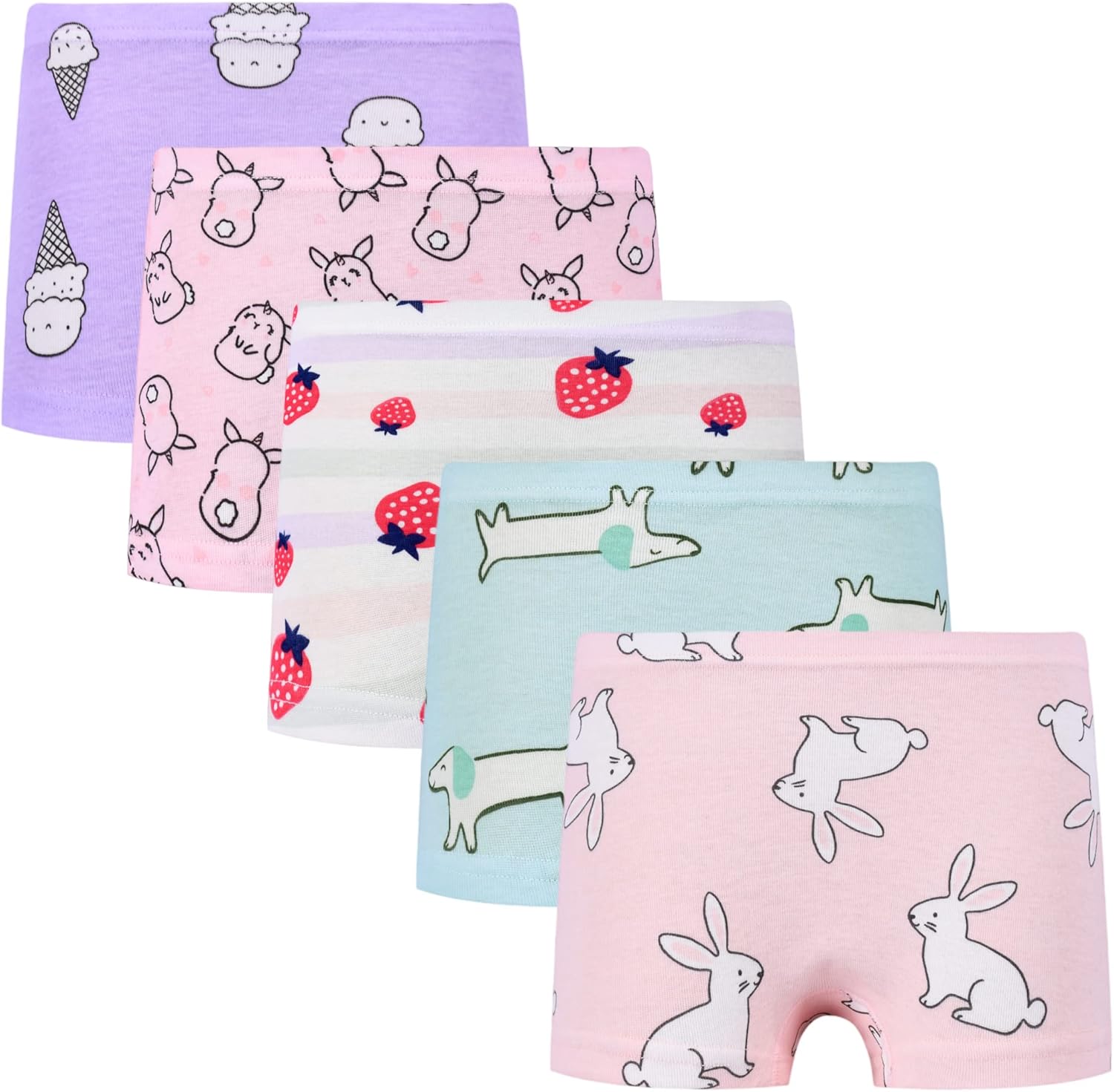 Girls Boyshort Hipster Panties Cotton Panty Underwear (5 Pack)