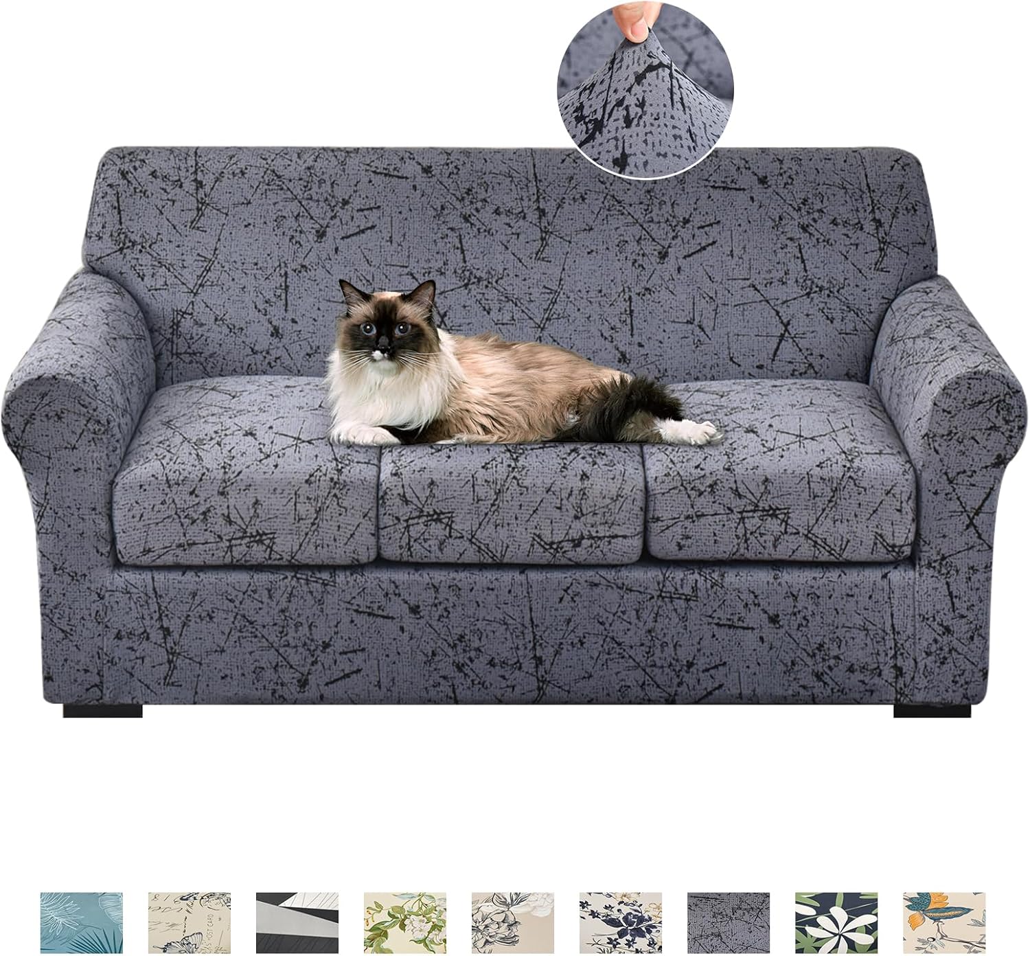 JOYDREAM 4 Pieces Stretch Couch Covers for 3 Cushion