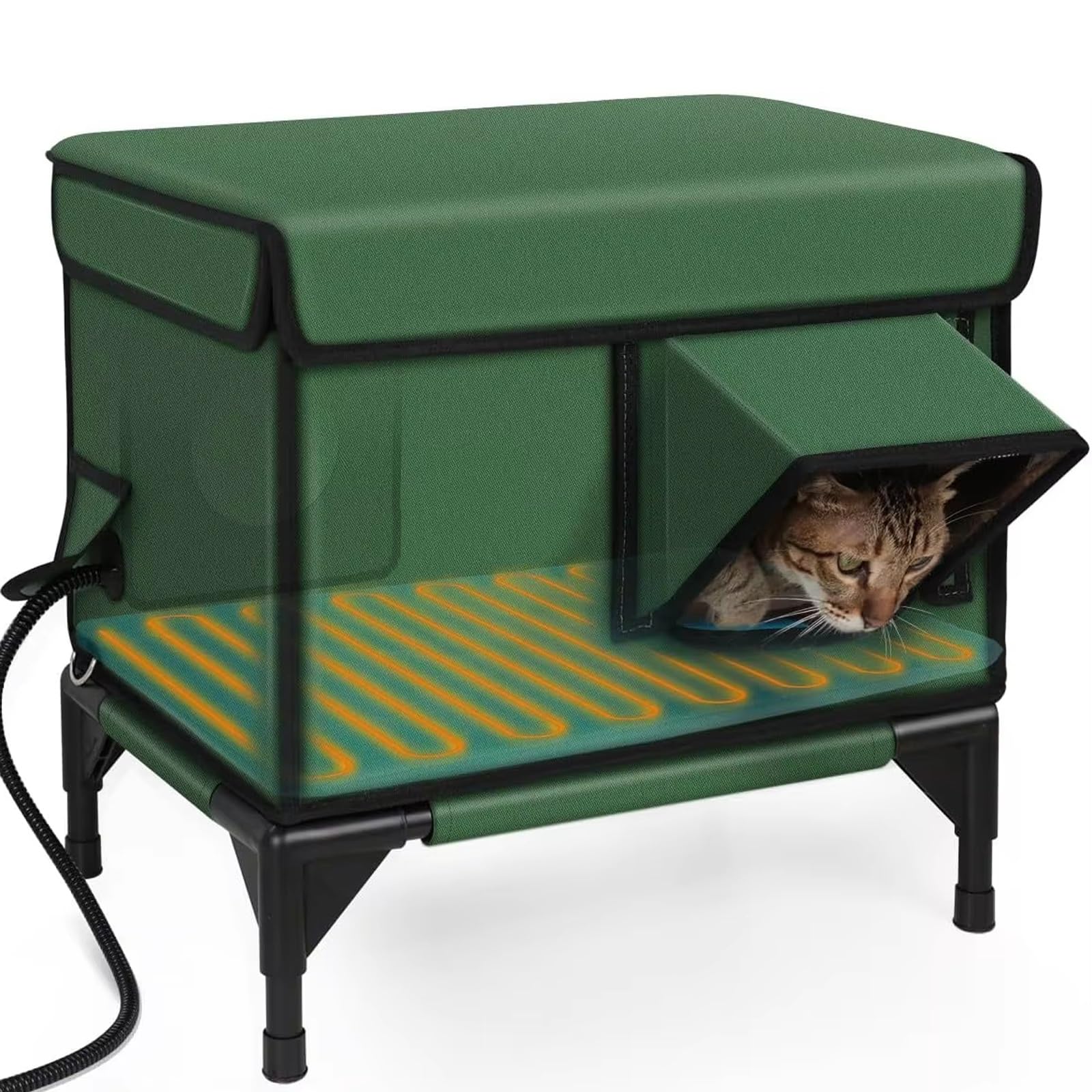 Niche chauffante pour chat extérieur abri isolé surélevé en hiver