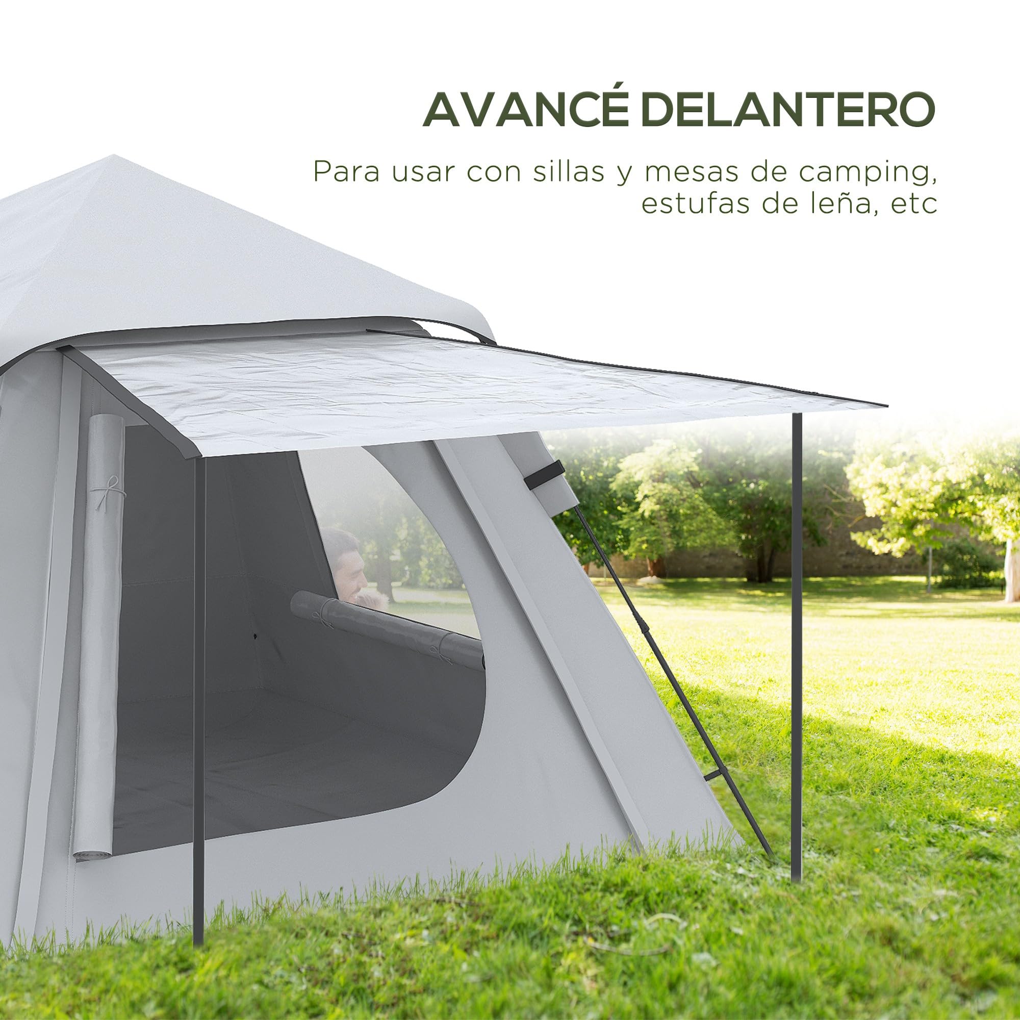 Outsunny Tienda de Campaña Pop-up 2-3 Personas Impermeable 2000 mm UV50+ 210x210x150 cm