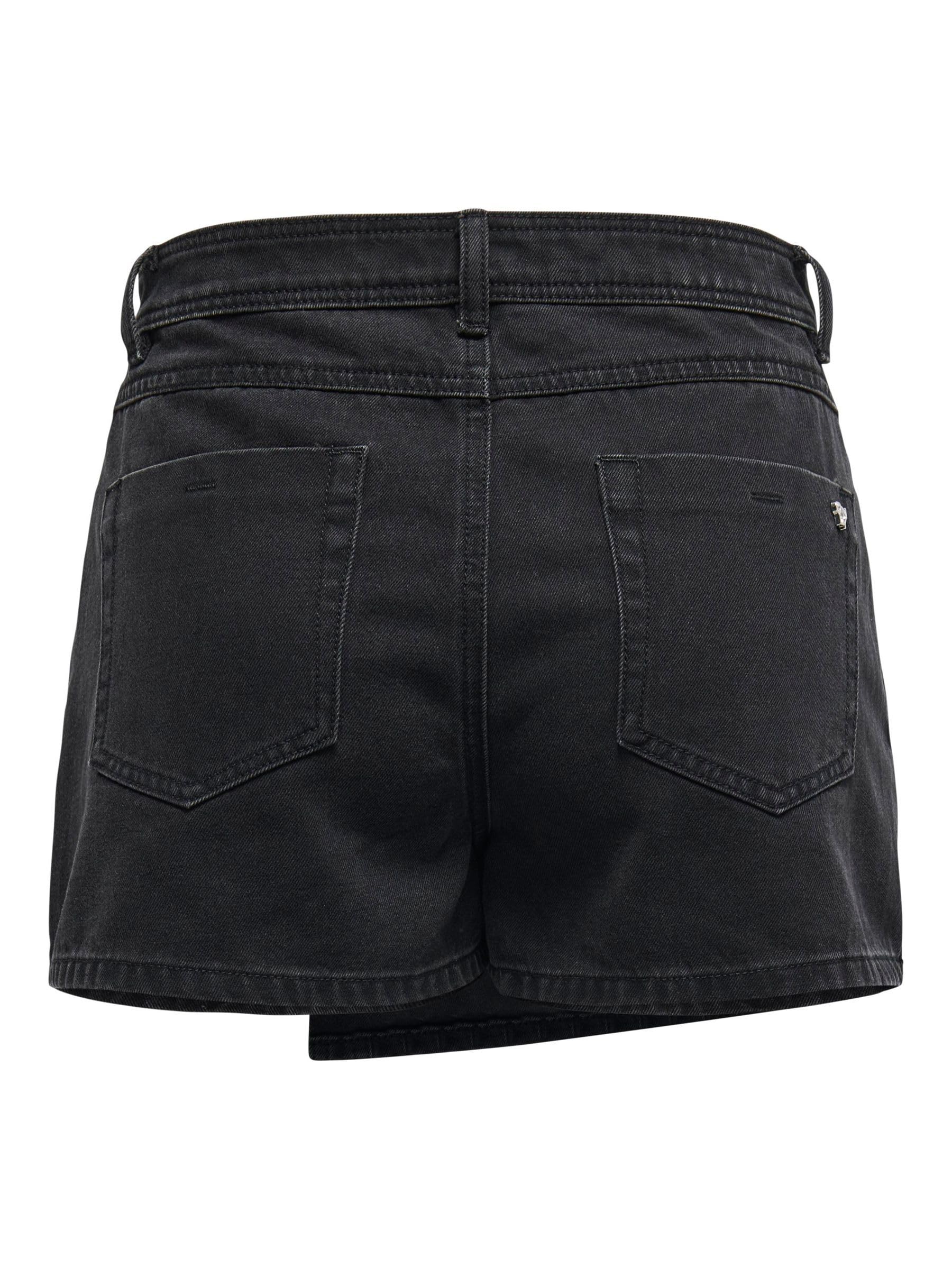 ONLY Onllesly Reg Lb DNM Bj Noos Mini Denim Wrap Skort, Washed Black, S