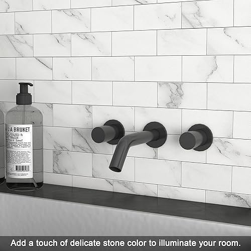 Miniatura 4 de VAOVI Peel and Stick Stone Backsplash Tile for Stove FireplaceSelf Adhesive Splashback Tiles for Kitchen Wall Marble Tile Stickers Shower Peel and