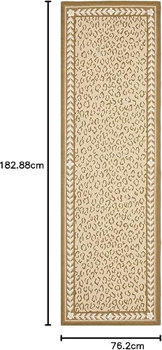 Miniatura 6 de SAFAVIEH Chelsea Collection HK15A - Alfombra redonda de lana francesa de 7 x 7 pies color negro y marrón