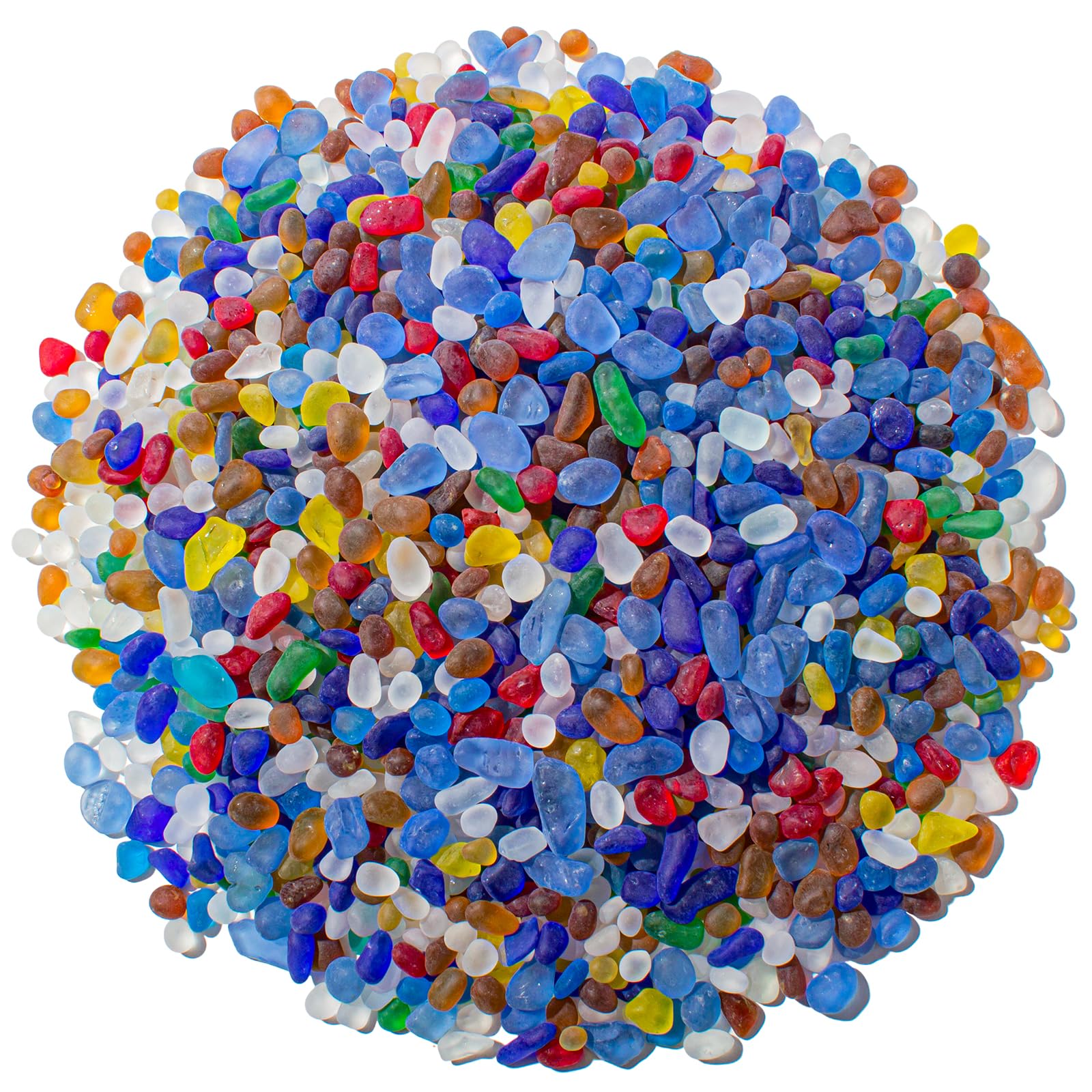 Keedolla Coloured Sea Galss Pebbles, 400g/0.9LB Frosted Glass Stones Decorative Gemstones for Home Decor, Vase Fillers, DIY Art Crafts, Aquarium Rocks, Fish Tank Gravel