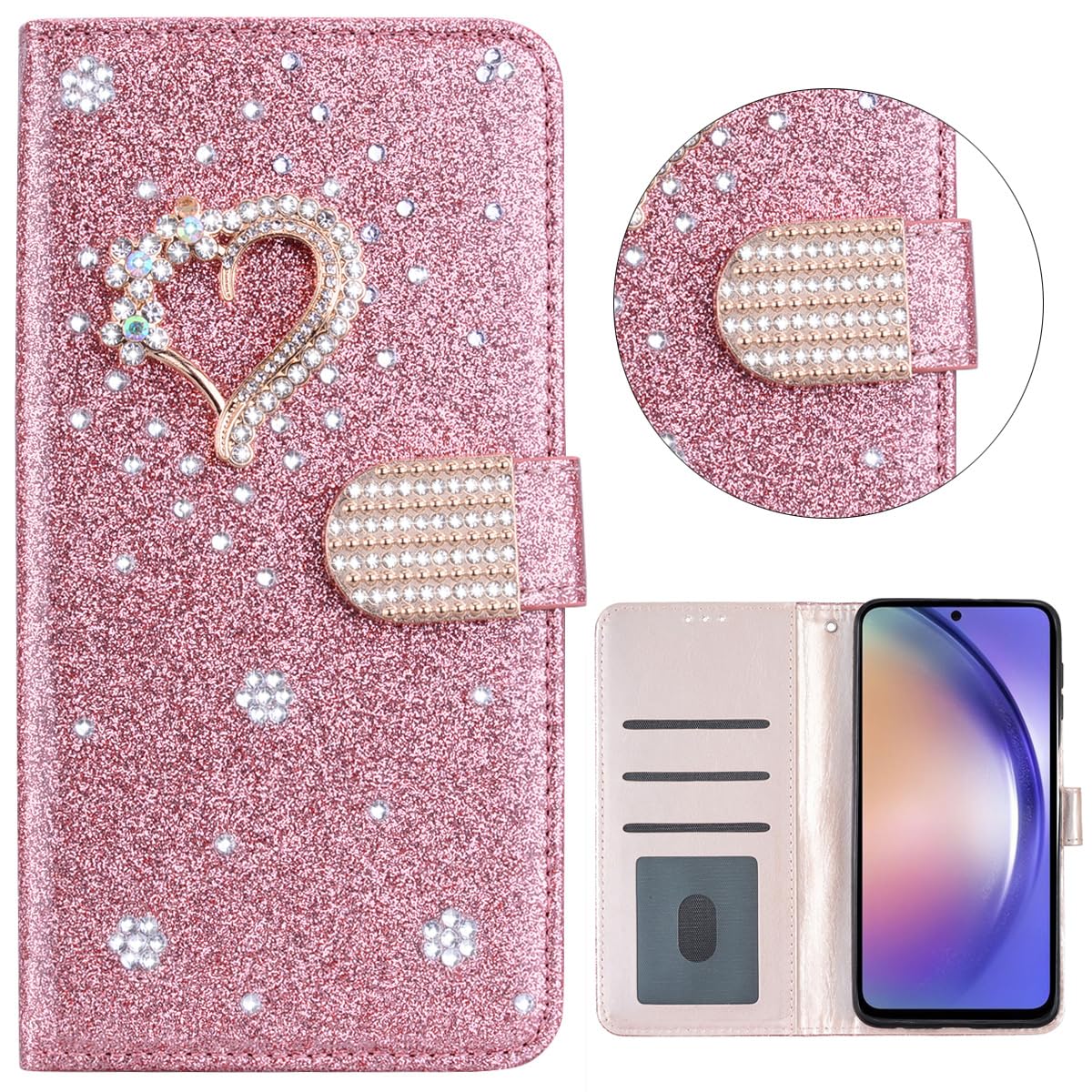 GOKEN Cover In Pelle Per Oppo Reno8 5G – Custodia Portafoglio Con Supporto, Slot Carte E Chiusura Magnetica (Grigio)