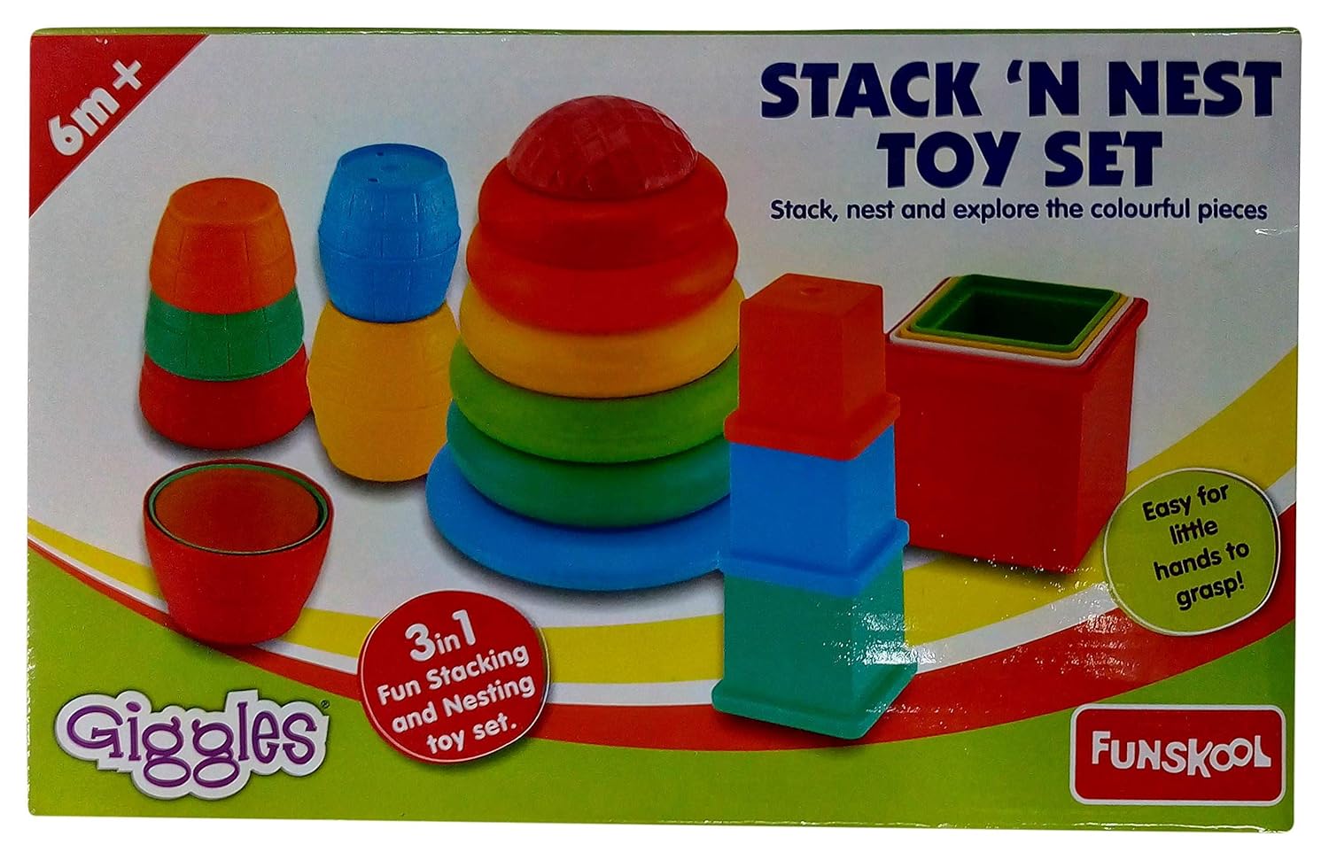 Funskool Giggles Stack N Nest Toy Set Multi Color Carton Amazon.in
