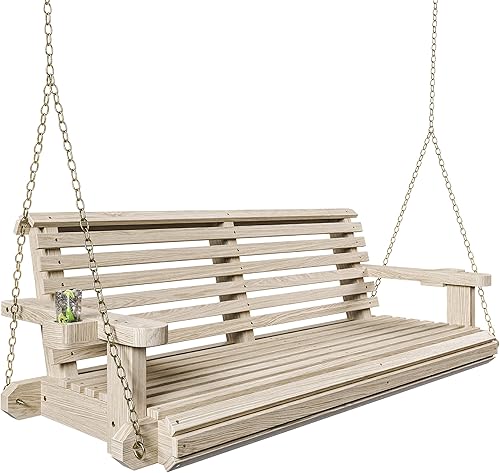 Porchgate Amish - Rodillo resistente de 800 libras con tratamiento cómodo para porche con cadenas (5 pies, sin terminar)