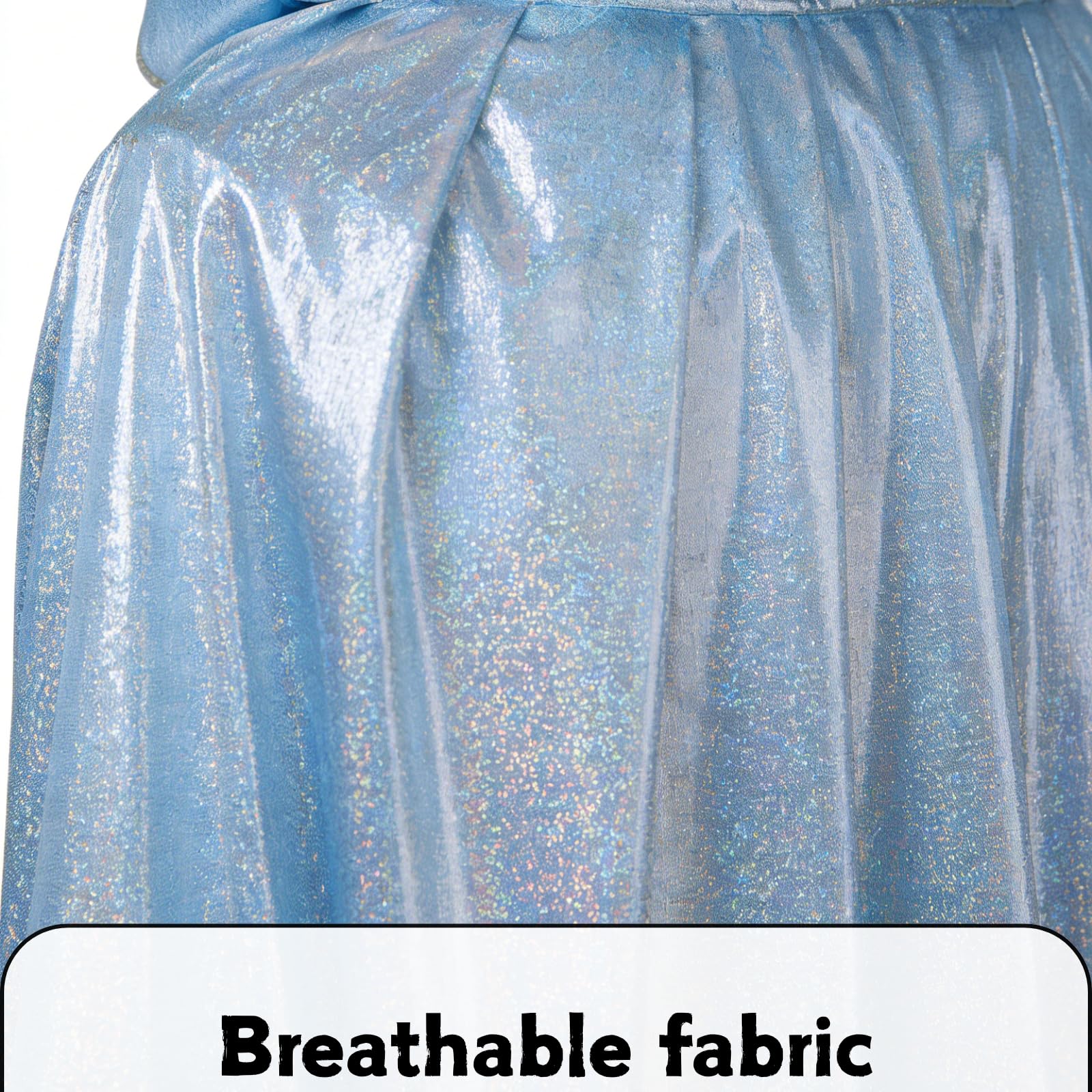 HAPNBCELE Adults Glittering Cape Glitter Hooded Cloak - Image 4