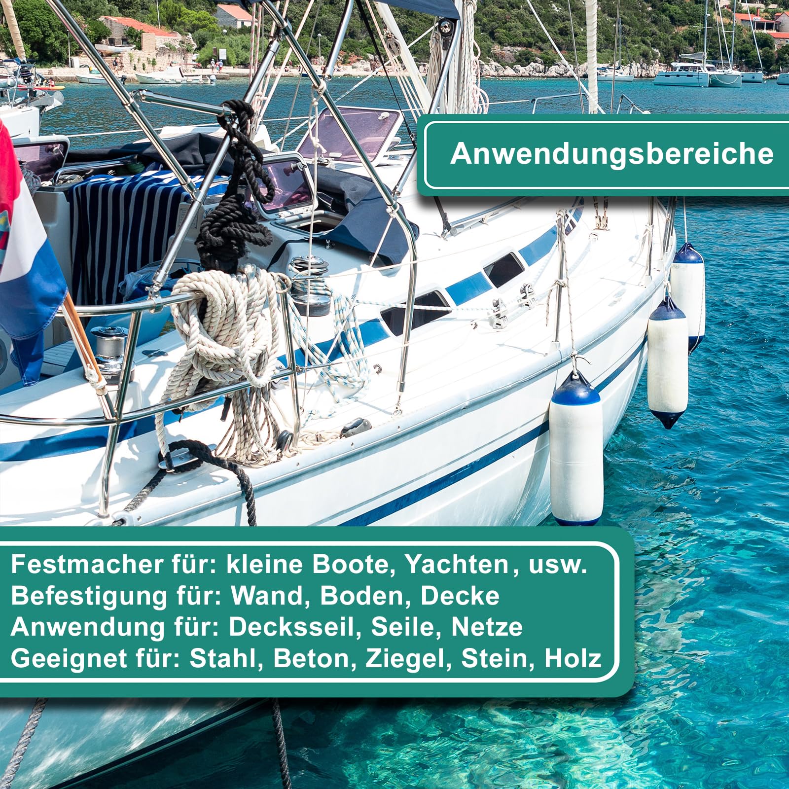 PRIOstahl Augplatte mit Wirbel Rechteckig Decksplatte Drehwirbel - 5 x 35 mm x 4 Stück Befestigung Mastplatte Halterung Aufhängen Anbinden für Boxsack drehbar um 360 Grad aus Edelstahl V2A