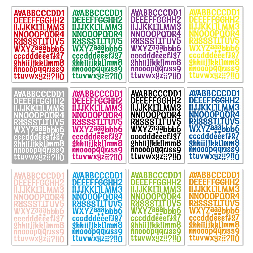 1512 Pieces 1 Inch Vinyl Letter Number Stickers 1512 Piece Alphabet ...