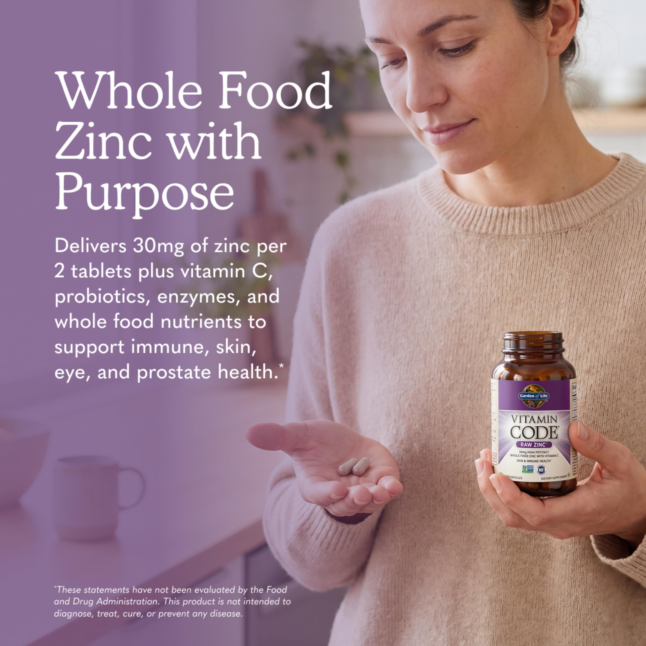 Garden of Life Vitamin Code Raw Zinc Supplement 30mg, 60 Vegan Capsules — Amazon image 2