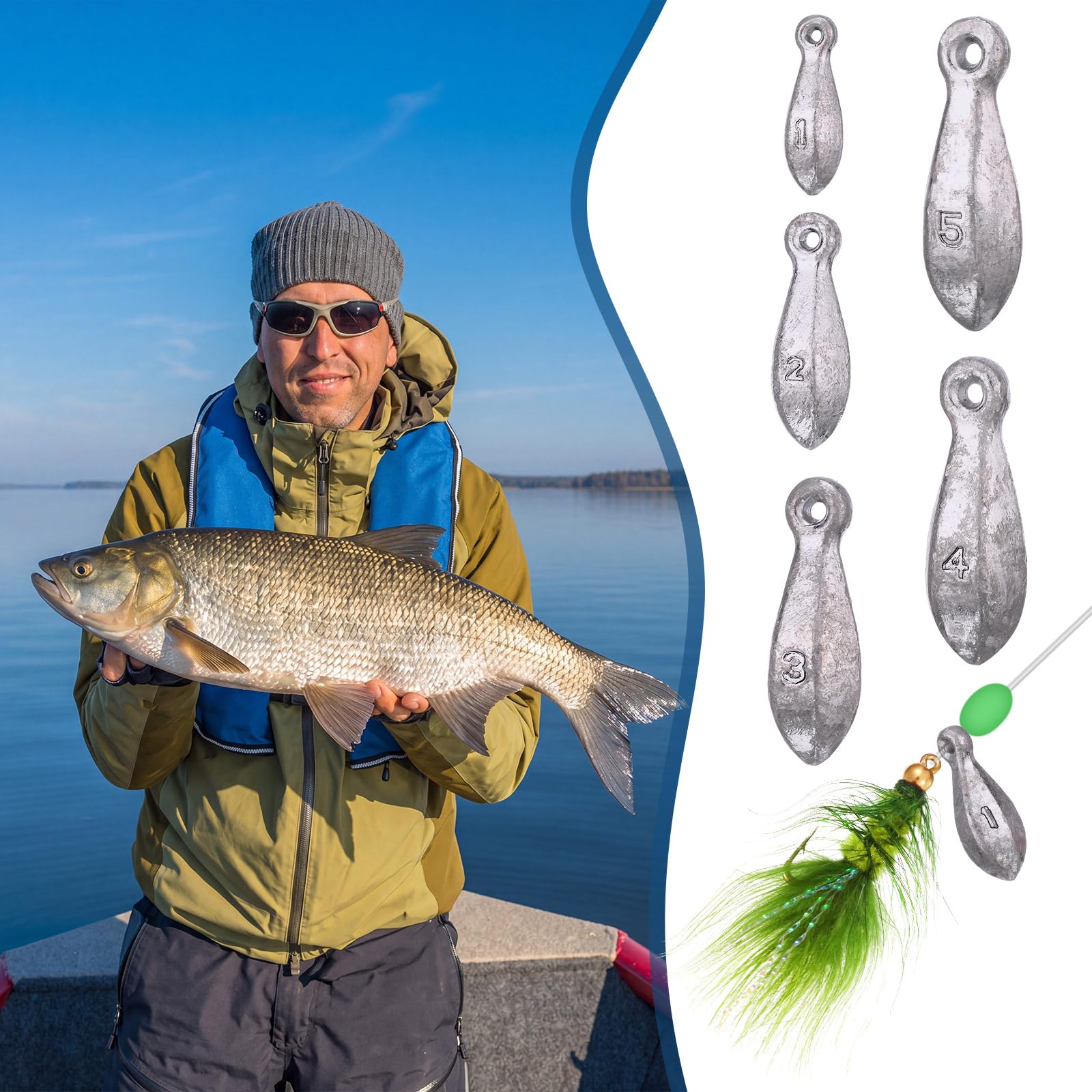 Pesca Pesci Sinker Kit Rig Pesca Peso Sinker Pesi Banca Sinkers Acqua Salata Sinkers Bass Casting in