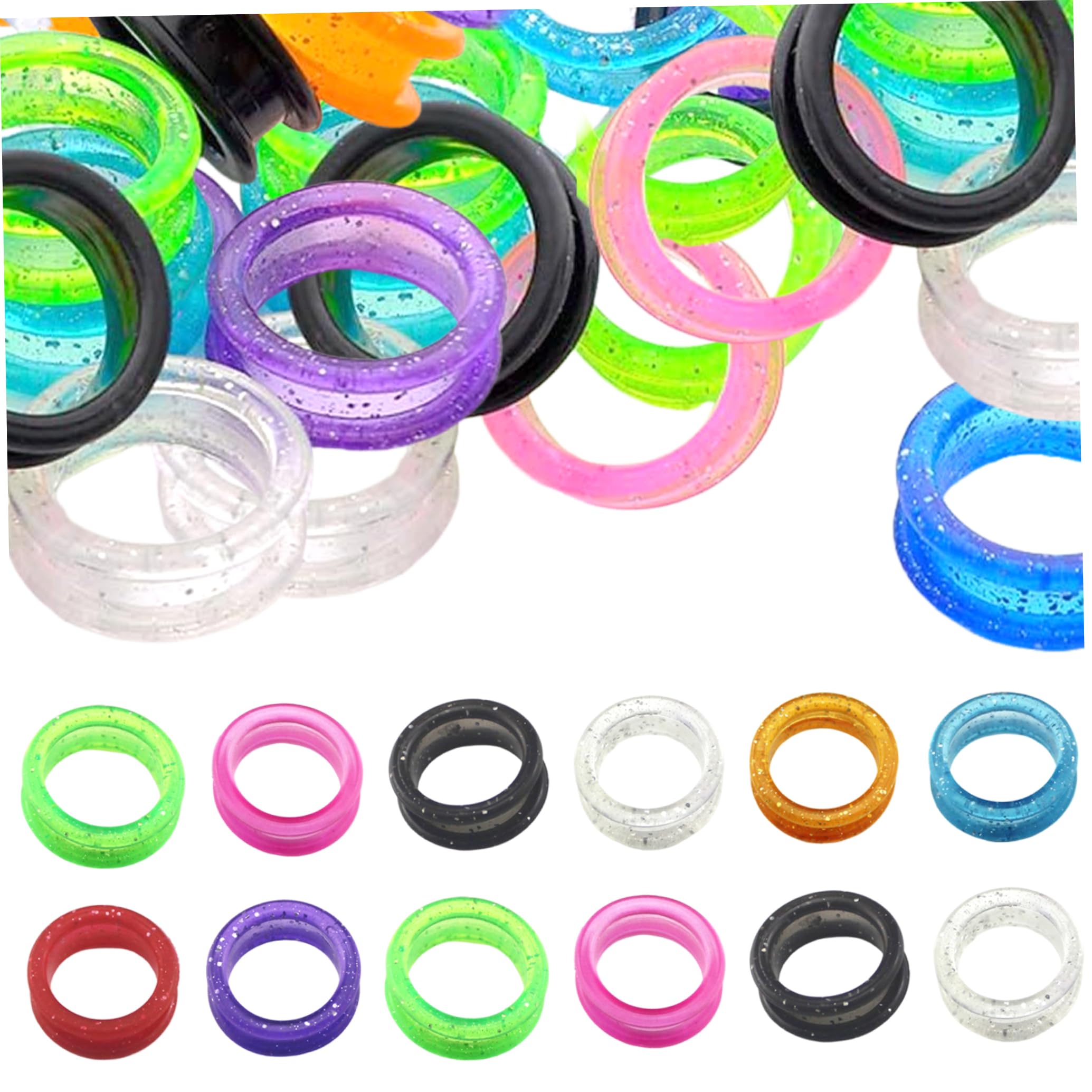 12 Stück Scheren, Fingerringe, Daumeneinsätze, Griffe, Schutz, Scherenring, Schere, Fingerzubehör, Silikon, bunte Hundepflegeschere zum Schneiden von Hundehaaren