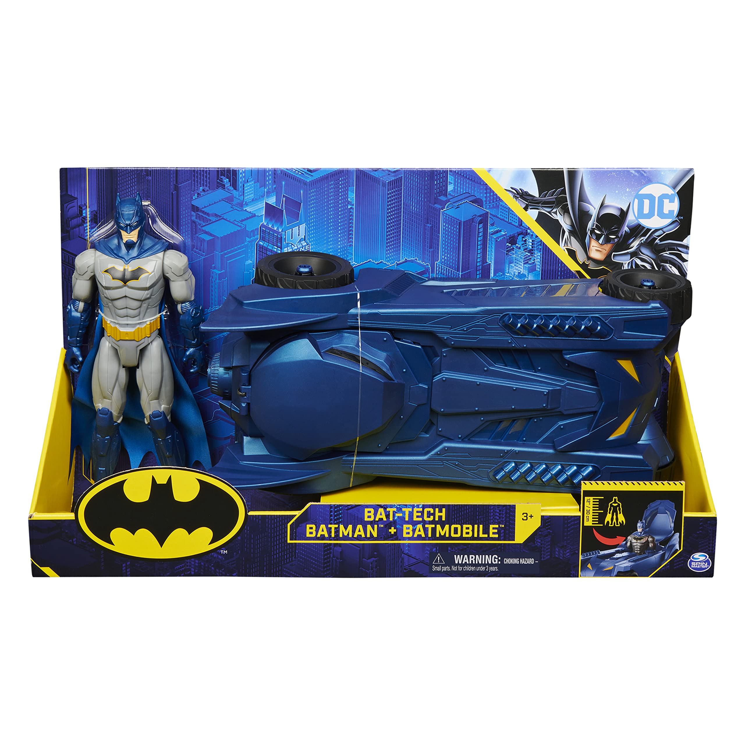 DC Comics, Batman 12inch Batman Action Figure and Batmobile Vehicle