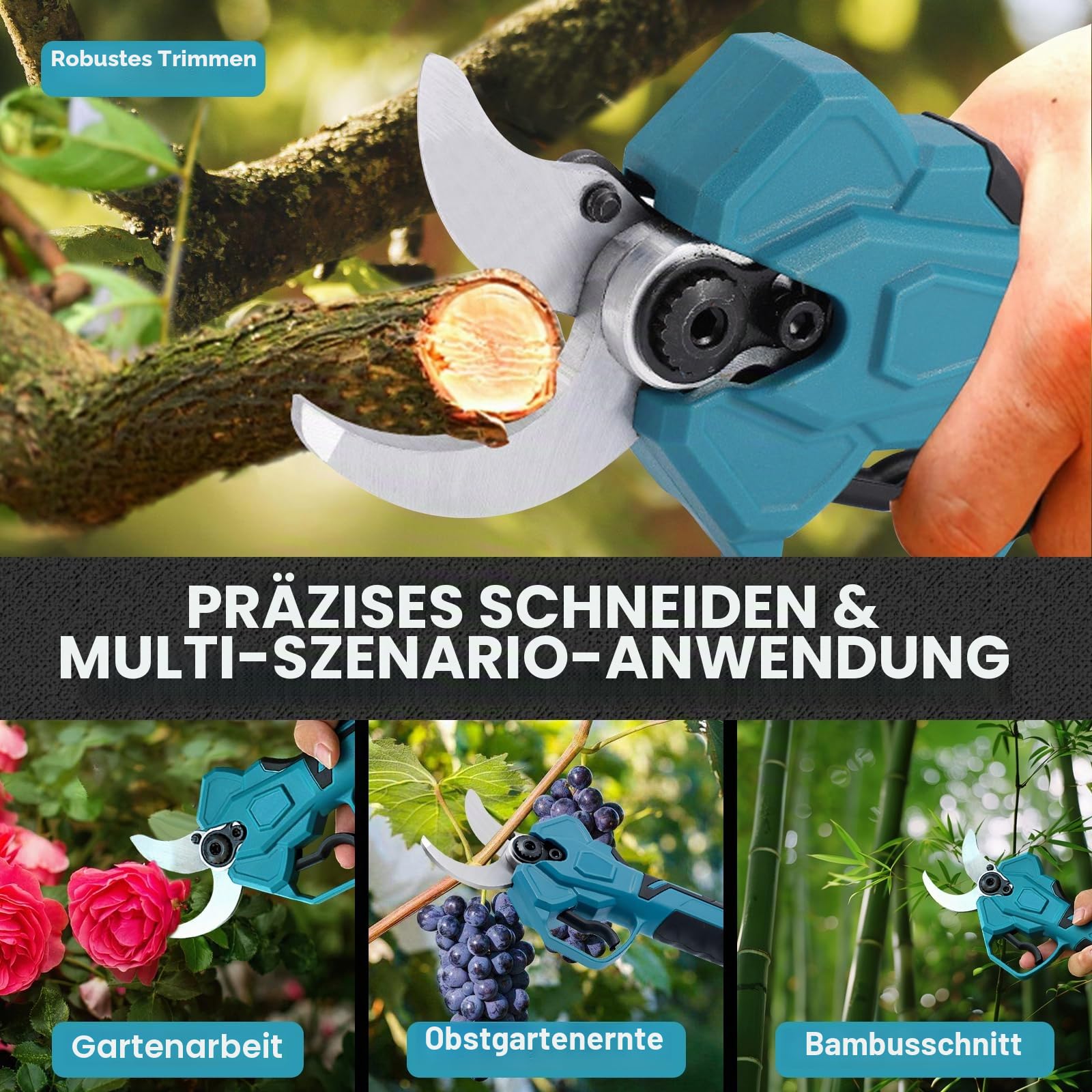 Akku Astschere Elektrische Gartenschere Kompatibel mit Makita 18V Akku