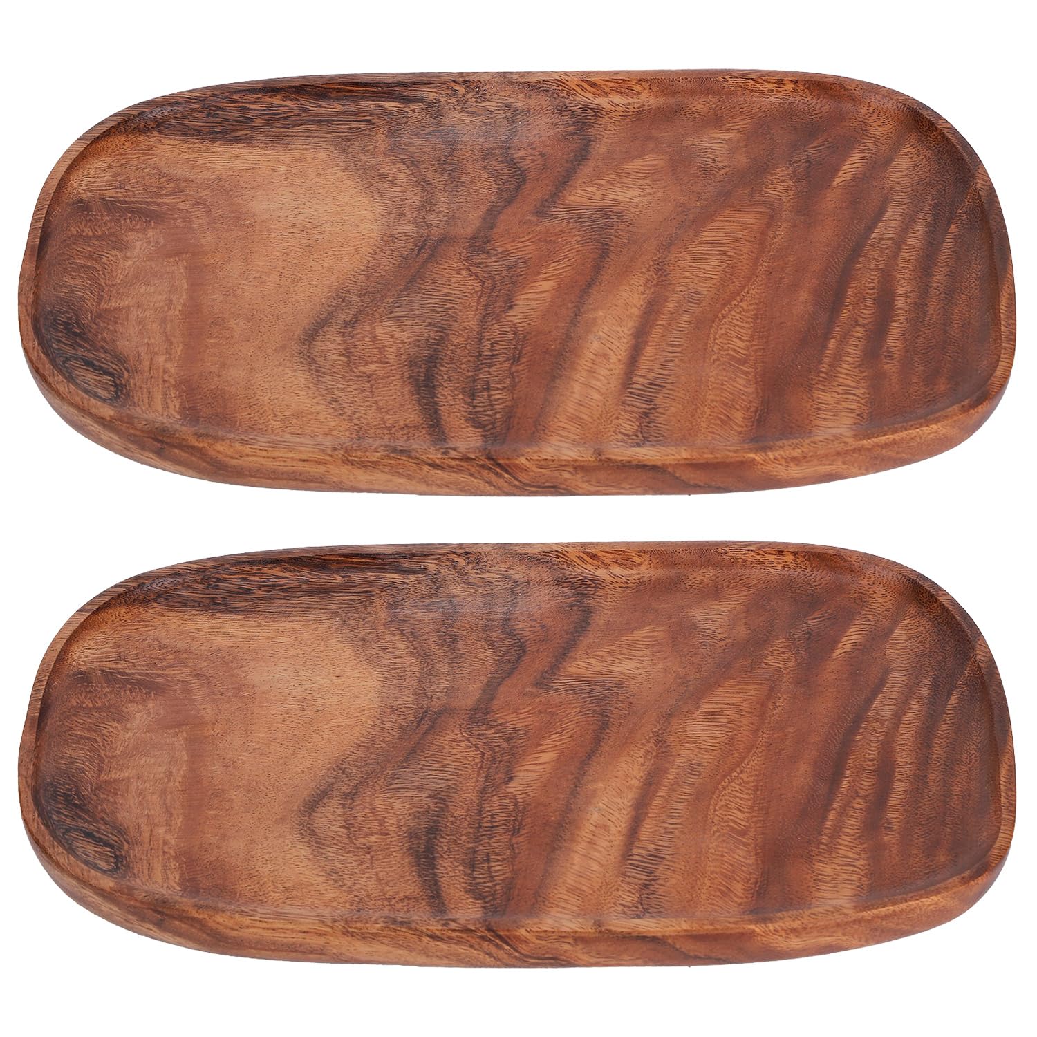 Wooden Plates, Decorative Acacia Wood Dinner Plates Irregular Serving Tray