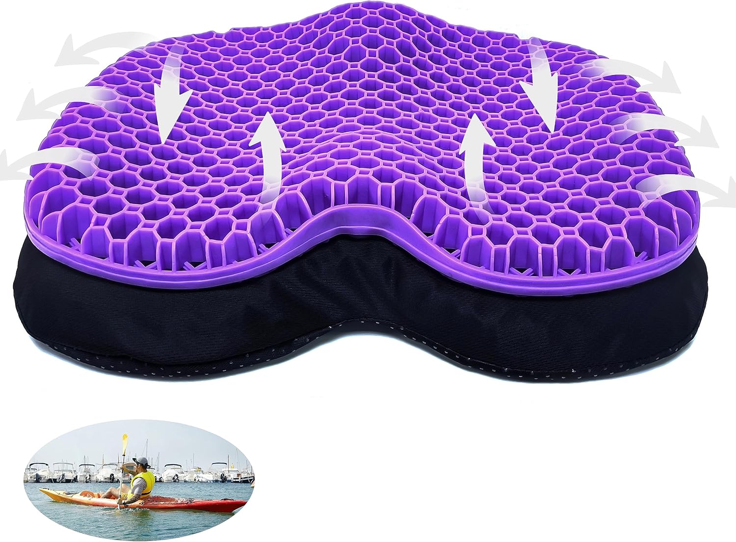 Ordbuum Anti Slip Kayak Seat Cushion, Waterproof Kayak Gel