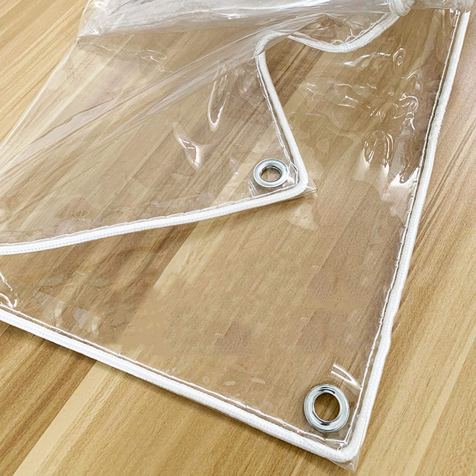 Lona impermeable transparente con ojales para protección de plantas y muebles de jardín, material de PVC (tamaño: 1,2 x 4 m)