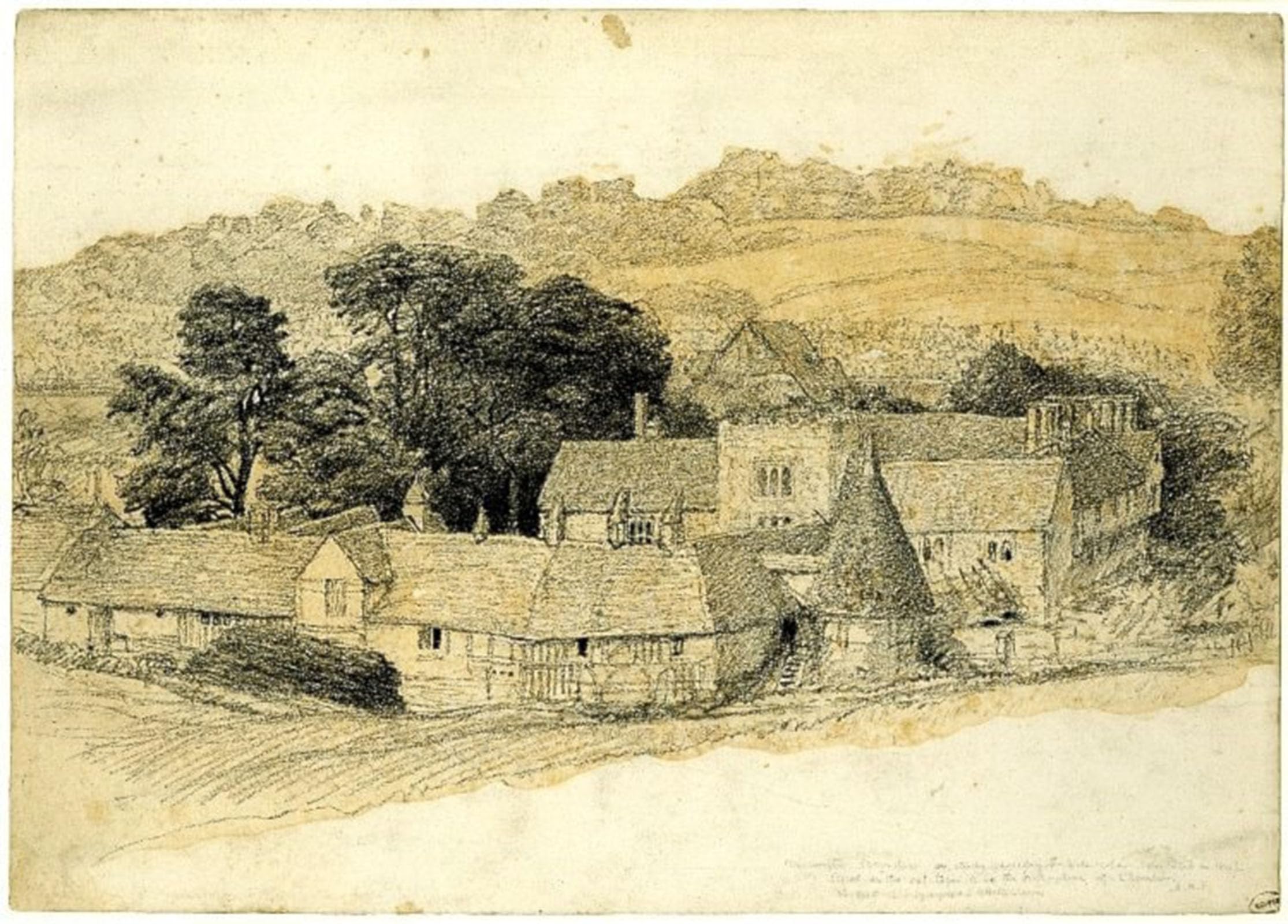 ARTXLXXBN Famous Prints Artwork Pictures Poster Painting Art Ightham Mote by Samuel Palmer Artwork Landscape Pictures for Home Decor 60x90cm