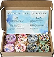 CULACEE Handmade Tealight Soy Candles with Crystals & Herbs - 8 Mixed Aromatherapy Energy Set for Healing & Meditation