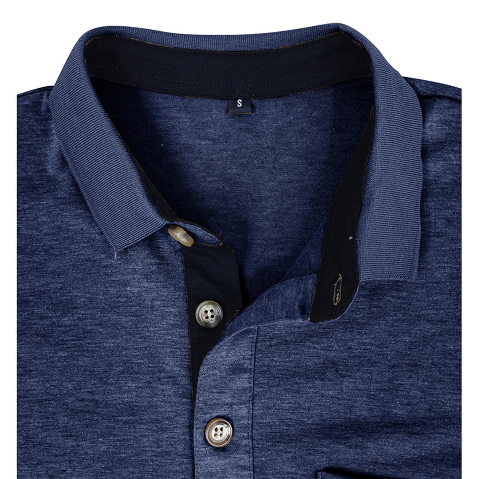 Polo de manga larga para hombre, estilo casual, a la moda, clásica, de algodón, camisa clásica de manga larga con botones