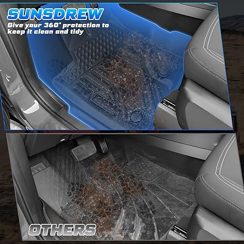 Miniatura 5 de Alfombrillas para todo tipo de clima para Chevrolet Chevy Traverse 2018-2023 de 8 asientos, forro impermeable de elastómero termoplástico, tapetes