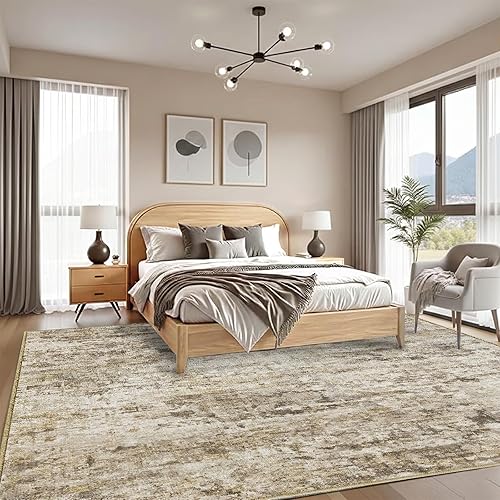 Miniatura 27 de Alfombra de área lavable de 5 x 7 pies para sala de estar, alfombra grande abstracta para comedor, dormitorio, alfombra antideslizante de 5 x 7