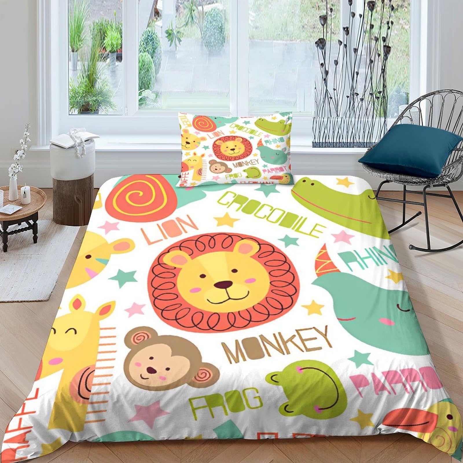 Housse de couette enfant lion 3D pour transformer la chambre en véritable savane africaine